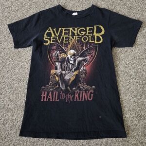 Vintage Avenged Sevenfold Hail to the King T shirt Womens XS Stretchy Bay Island